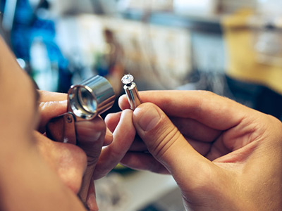 Man appraising diamond