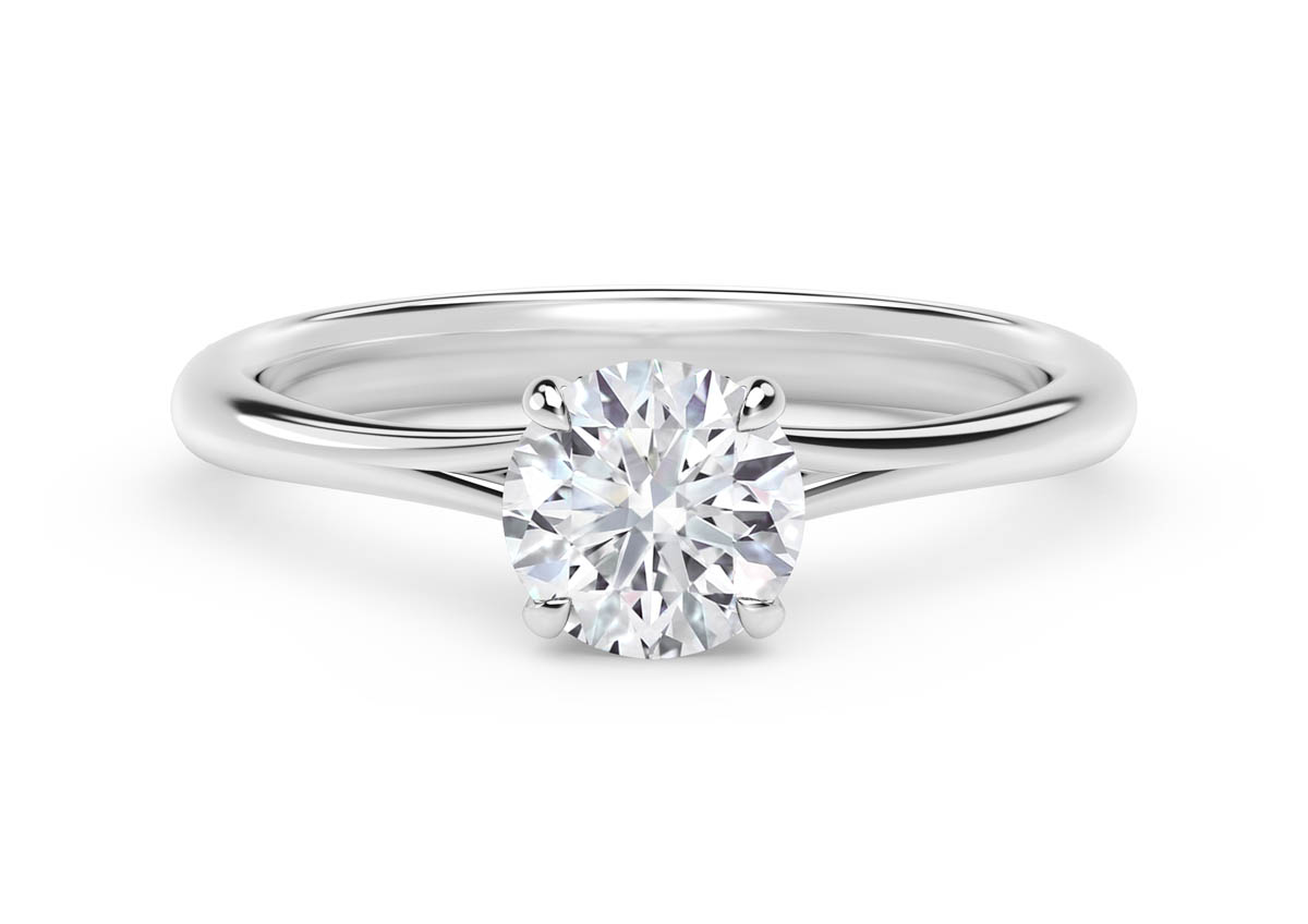 De Beers Forevermark Portfolio by De Beers Forevermark Diamond Solitaire  Round-Cut Pave Engagement Ring (3/4 ct. t.w.) in 14k White or Rose Gold |  CoolSprings Galleria