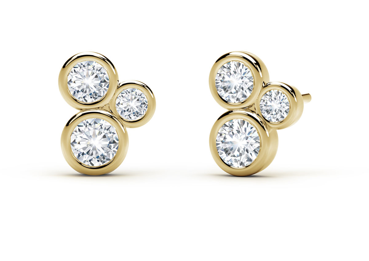 The Forevermark Tribute™ Collection 3 Round Diamonds = 0.56 Bezel Stud  Earrings